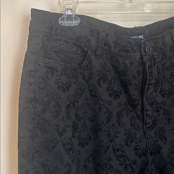 Chaps Soft Black Texture Pattern Jeans Size 16 - Picture 3 of 8